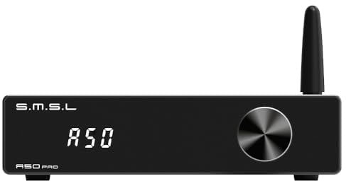 SMSL A50Pro Amplificador LPF&HPF,Amplificador de Audio de 2.1 Canales,100W de Potencia de Salida de HiFi Bluetooth 5.0 Amplificador de Audio Estéreo,HDMI (ARC) Subwoofer Pasivo MA12070P*2 Chip
