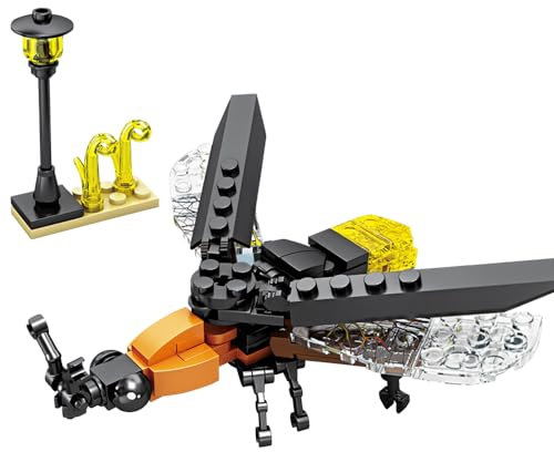 Cokomono Giocattolo da Costruzione per Vermi Luminescenti, Blocchi da Costruzione a Forma di Insetto, 96 Pezzi di Costruzioni a Forma di Lucciola per Bambini dai 3 Anni in Su