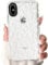 NITITOP Compatible for iPhone X/XS Case Cute Flower Floral Clear for Women Girl Ultra Slim Crystal Shockproof Soft TPU Anti-Yellow Protective Phone Cover - White