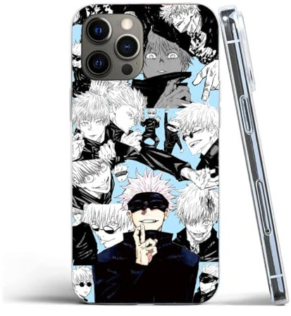 EWINRU Phone Case Japanese Figure Anime Jujutsu Compatible with iPhone 15 14 13 Satoru Manga Anime Gojo 12/13 Pro Max 11 11 Pro 13 XR SE 2022 2020 X Xs 7 Plus 6 6s Plus Transparent
