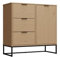 Inter Link - Kommode - Anrichte - Sideboard - 1 Tür - 3 Schubladen - Kiefer Massivholz - Oak Colori - Modern - VIVO 1T3S