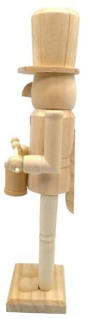 BCOATH Unfinished Nutcracker Figurine Puppet for Christmas Decor Unpainted Craft for Home Restaurant and Shop Creative Holiday Decoration