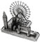 FUNOMOCYA Metall London Ornamente Tower-Bridge-Figuren Stadt Britisches Gebäudemodell Big-Ben-Uhr-Figur Big Ben Architekturmodellstatue Londons Berühmte Gebäude Brücke Szene Silver Legierung
