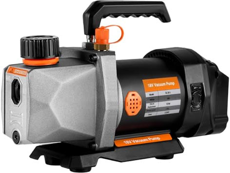 ONEVAN Vakuumpumpe Akku, 2.5 CFM 1/10HP Unterdruckpumpe Druckpumpe Vacuum Pump für HVAC AC Kältemittel-Luftwerkzeug (ohne Batterie)