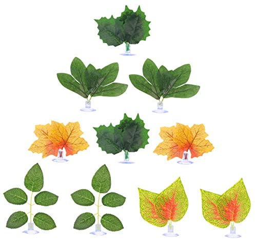 Happyyami 10pièces Faux Plantes pour Terrarium De Reptiles Plante Artificielle De Terrarium Décoration Végétale pour Reptile