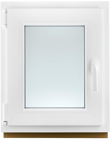 PLAMET. Ventana de PVC - Ventana de Plástico - Resistente a las Influencias Ambientales - Protección Contra Robo - Aislamiento Contra Ruido, Viento - Blanco Satinado - 500x600cm - 4s-16ar-4i