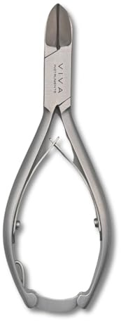 Precision Cut Chiropodist Toenail Clippers - Heavy-Duty Concaved Blades for Thick Nails Comfort Grip Professional Podiatrist Approved 14cm - Viva Instruments (Silver)