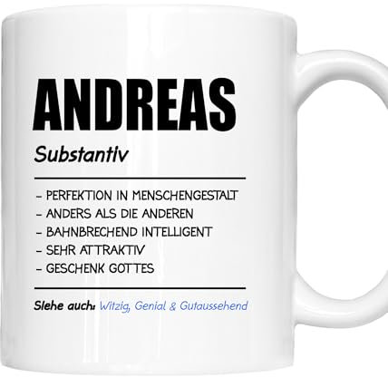 Andreas Tasse | Mann Junge Namen Vorname Kosename Rufname Kaffeebecher | Definition Andreas Geschenk