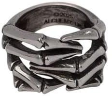 Alchemy England Ring Mrs. Mothersole's Curse – Gothic-Skelett-Handwickelband, Silber, L-N