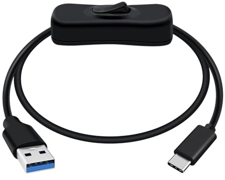 HuaLiSiJi Câble USB C vers USB 3.0 avec Interrupteur Cable Type C Charge Rapide et 5Gbps Transmission de Données pour Téléphone Portable, Disque Dur etc (Noir, 1.5 m)