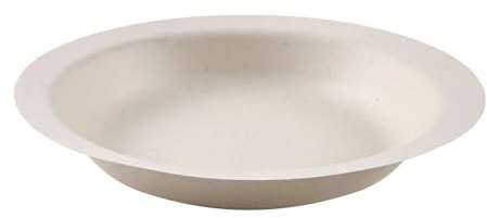 50 Stück NATUREStar Suppenteller, rund | Zuckerrohr, Packung, natur, V: 0,4l, Ø: 19,4cm, H: 3cm, Zuckerrohrteller, Einmalteller, Bioteller, Partygeschirr, Einwegteller aus Zuckerrohr, Suppenteller
