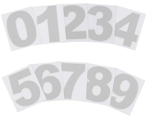 PATIKIL 50mm Reflective Number Stickers 0-9, Silver, 2 Set | Vinyl Mailbox Number Decals, Self-Adhesive Stickers, for Outside Cars, Doors, Windows Signs, Indoor, Outdoor