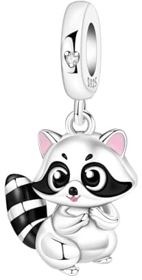 NUJIFFY Süße Tiere Charm 925 Sterling Silber Charms Anhänger für Armband Bär charm anhänger Hunde, Kompatibel mit Europäischen Armbändern für Frauen Schmuck Geschenk