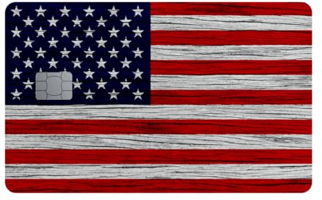 WORKIRAN Kreditkarten Aufkleber USA Flag | Transport, Debitkarte, Kreditkarte | Abdeckung & Personalisierung von Bankkarten | Blasenfrei, schlank, wasserdicht