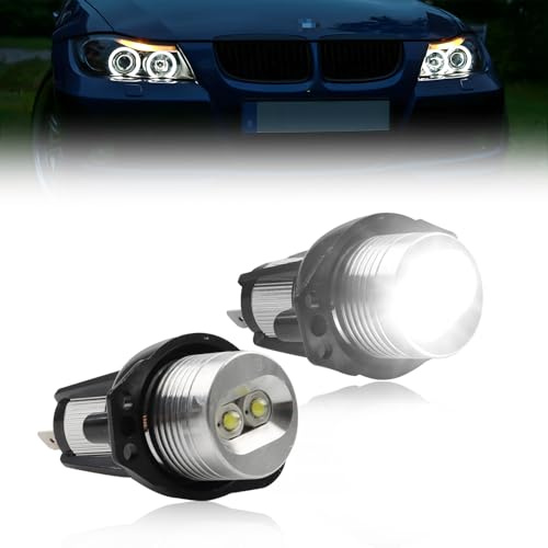 GSOWO 6000 K 10 W Halo Marker Ring für E90 E91 2005 2006 2007 2008, [Langlebig & Effizient] Hochwertige Can-bus Fehlerfrei, 2 Stücke