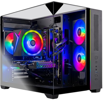 Skytech Gaming Crystal Gaming PC, AMD Ryzen 5 8400F 4.2GHz, NVIDIA RTX 3050 6GB VRAM, 1TB NVMe SSD, 16GB DDR5 RAM 6000, 650W Gold PSU, WI-FI 5, Windows 11, Desktop