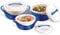 Pinnacle-Lot de 3 grandes assiettes à soupe et saladier avec couvercle Set (Bleu)