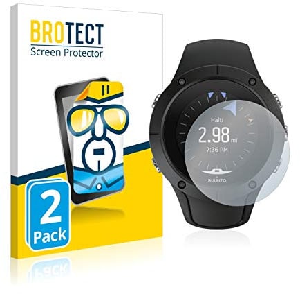 BROTECT Schutzfolie für Suunto Spartan Trainer Wrist HR | 2 Stück Transparenter Displayschutz Made in Germany Klare Displayschutz-Folie Clear Einfache Montage Case-Friendly