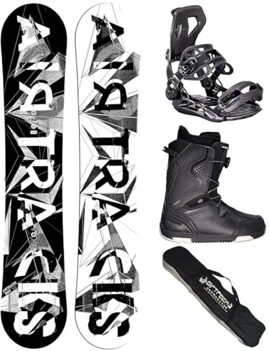 Airtracks Herren Snowboard Set BWF Camber Extra Wide + Bindung + Boots | Komplettset: BWF Camber Board, Bindung Master, Boots und Snowboard Bag – All Mountain, Freestyle, Freeride