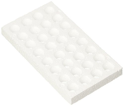 neoLab Polystyrol (EPS. Styropor) Einsatz für Kleine Kryobox für 32 Fläschchen 13mm-15mm Durchmesser, Weiß, 185mm Länge x 120mm Breite x 100mm Höhe, 10 Stück