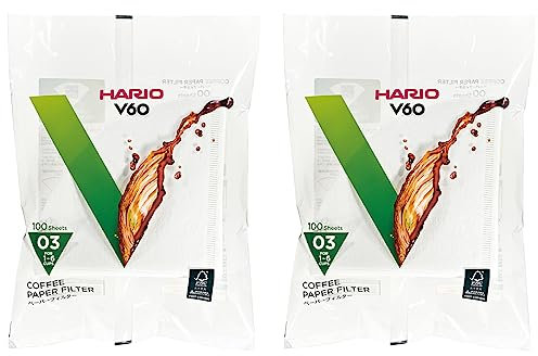 HARIO VCF-03-100W Paper Filter for V60 | 03W, 1 to 6 Cups | 200 Sheets | White