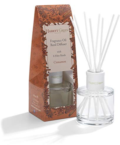 Hassett Green London - Cinnamon - Fragrance Oil Reed Diffuser - 100ml Glass Bottle with 8 Fibre Reeds