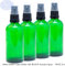 Aura 100ml GREEN Glass Bottles with Black ATOMISER Sprays - PACK of 4