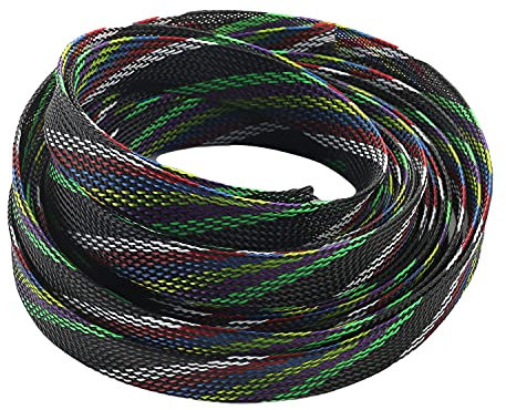 Othmro 1Pc Cable Tidy Sleeve, 5m Cable Protector, Desk Cable Management Cable Organizers Wire Tidy for TV/PC USB Cable, Pet Cable Protector Animal Chewing, 16mm Multicolor