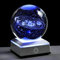 None Kristallkugel mit Sonnensystem, 3D-Planeten, Sonnensystem, Globus mit silberfarbenem LED-Sockel, Ornament für Kinderzimmer (silberfarbener Sockel)