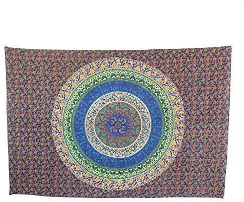 Freak Scene Meditationsdecke - Tagesdecke - Wandtuch - Mandala - Muster 10-135x210cm