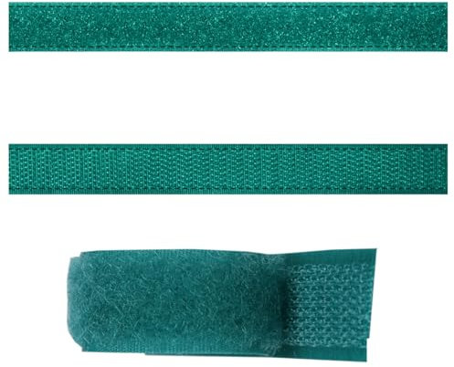 SIMON PIKE 4m x 1,5 cm Klettband smaragd, (Flausch und Haken im Set), zum Aufnähen, hohe Verschlusskraft, wiederverschließbar, frei zuschneidbar
