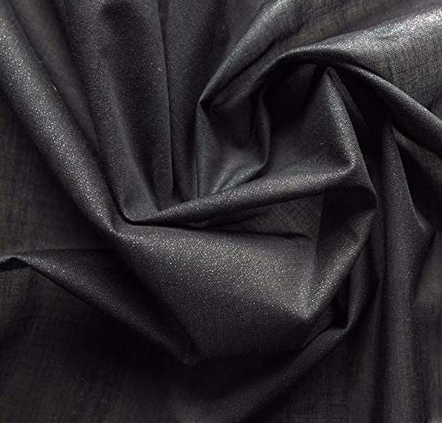 Marent brand Lightweight Fusible Iron On Premium Interfacing Fabric 150cm wide (Per Metre) White Black Charcoal (Black)