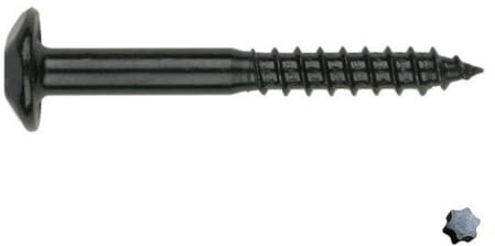 Vis penture 6x50 mm inviolables acier zingué noire par 100