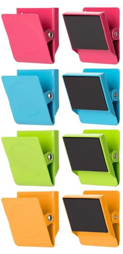 Mr. Pen- Magnetic Clips, 8 pcs, Assorted Color, 1.2”, Metal Clips, Refrigerator Magnets