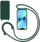 GoodcAcy Crossbody Lanyard Case for iPhone 13 Mini, Liquid Silicone Protective Phone Case with Strap Adjustable Neck Cord Necklace Soft Cover for iPhone 13 Mini, Green