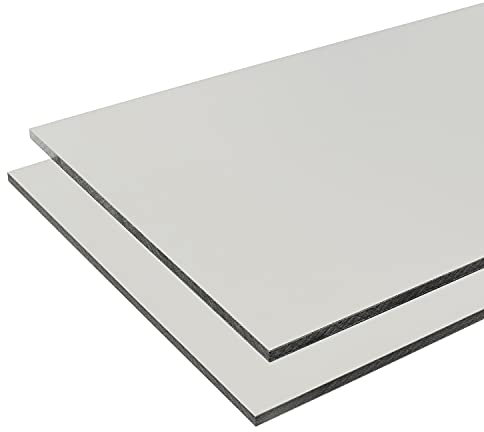 HPL Platte wetterfest | Fassadenplatte, Balkonplatte, Schichtstoffplatten | in 6mm, 8mm | VERSCHIEDENE FORMATE | TOP QUALITÄT MADE IN GERMANY (100 x 50cm (6mm Stärke), Lichtgrau RAL7035)
