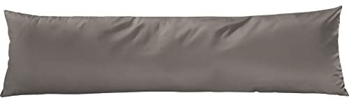 Pure Label Mako Satin Seitenschläferkissen 40x145 cm aus Baumwollein Taupe - Traumhaft weicher Kissenbezug für Seitenschläfer passend zu unserer Bettwäsche Sets