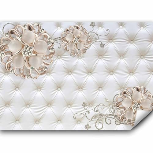 murando - Vlies Fototapete Lederoptik 350x256cm - Foto Tapete Schlafzimmer Wohnzimmer Vliestapete XXL Motivtapeten Bildtapete 3d Effekt Wand Dekoration - Blumen Schmuck 3D Effekt n-B-0084-a-a