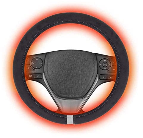 GJXJY Lenkradhülle Auto Lenkradheizung beheiztes Lenkrad Beheizt Anschluss Am 12V Zigarettenanzünder Lenkrad Heizung Auto Lenkrad Wärmer Winter