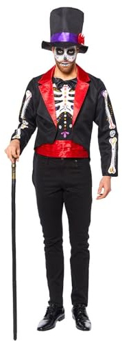 Amscan - Adults Day of the Dead Jacket & Hat Men's Halloween Fancy Dress Costume Size: Medium - X-Large