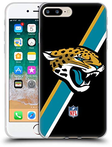 Head Case Designs Offizielle NFL Streifen Jacksonville Jaguars Logo Soft Gel Handyhülle Hülle kompatibel mit Apple iPhone 7 Plus/iPhone 8 Plus