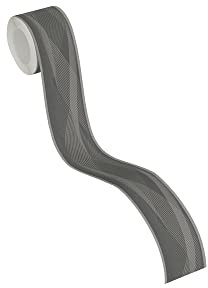 awallo Tapetenbordüre mit 3D Optik und grafischem Muster in Dunkelgrau, Schwarz | 5,00 x 0,05 m | Hochwertige Borte Made in Germany