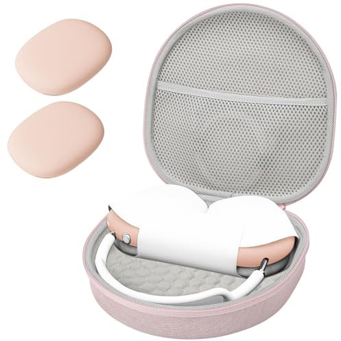 ProCase Funda para Auriculares AirPods MAX 2020 con 2 Fundas de Silicona Inteligentes, Bolsa de Viaje para Auriculares, Funda para Auriculares AirPods MAX, Color Rosa