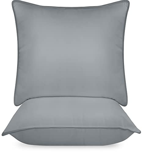 Utopia Bedding KopfKissen (2er Set), 65 x 65 cm Schlafkissen, Atmungsaktiv et Weich Kissen (Grau)