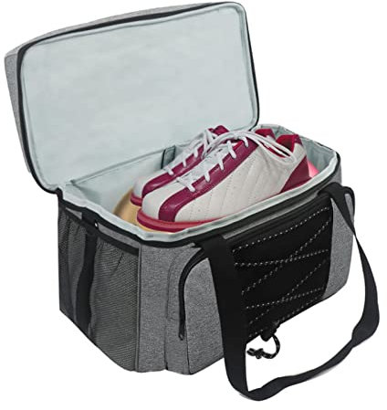Blue Fish Bowlingkugeltasche für 2 Kugeln | Double Balls Einkaufstasche mit gepolsterter Trennwand | Bowlingtasche für 2 Bälle, passend für Bowlingschuhe bis Herrengröße 16 und Zubehör