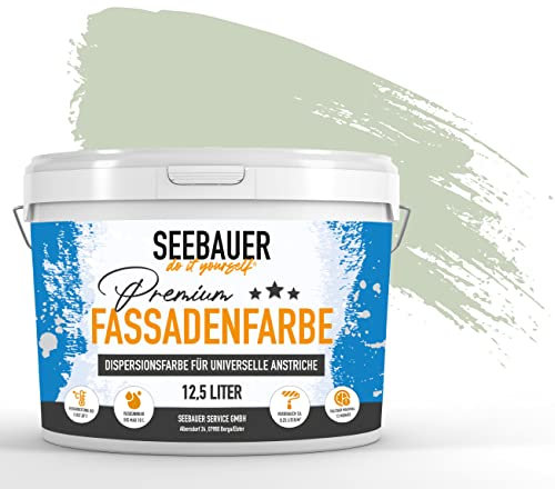 SEEBAUER diy® | Premium-Fassadenfarbe für Außen | Universelle Fassadenfarbe Grün | Gute Deckkraft und Farbintensität | Verschiedene Trendfarben (300 ml, No. 715 Harmonic Fennel)