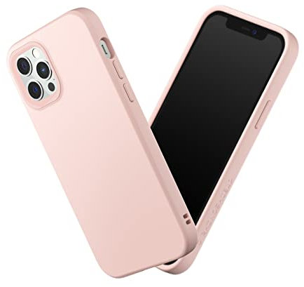 RHINOSHIELD Case kompatibel mit [iPhone 12 / 12 Pro] | SolidSuit - Stoßdämpfende & schlanke Schutzhülle mit Premium Finish - 3.5 Meter Fallschutz - Austauschbare Kamera-Ringe - Samtrosa