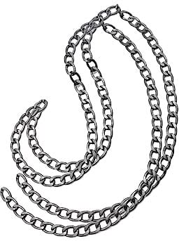 Men Necklace Curb Chain Cuban Link Chain, Lokatall Aluminum Alloy Lightweight Neck Link Chains Decorative Twisted Curb Link for Men Women Boys Kids Jewelry Making, 6mm - 5Meter, Gunmetal Color