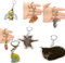 JHIALG Lustiger und niedlicher Bananen-Katzen-Schlüsselanhänger, weinende Geräusche, Schlüsselanhänger für Rucksäcke, Handtaschen für Kinder und Erwachsene