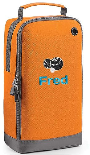 Always Looking Good Personalised Embroidered Lawn Bowls Shoe Bag Bowling Design Personalised Lawn Bowl Shoe Bag Gifts Golf Shoe Bag Personalised with Name Presents Orange Bag